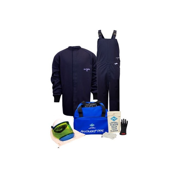 ArcGuard KIT2SC113X11 12 cal Arc Flash Kit W/Short Coat & Bib Overall in UltraSoft, 3XL, Sz 11